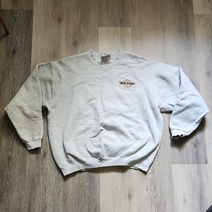 VNTG 90s Lee Ultraweight Captain Morgans Crew Neck Pullover Sweatshirt Grey Sz L